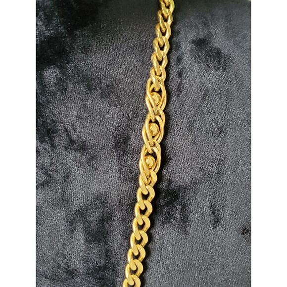 Women's Gold Plated Chain Link Greek Long Fashion Necklace - Picture 4 of 11
